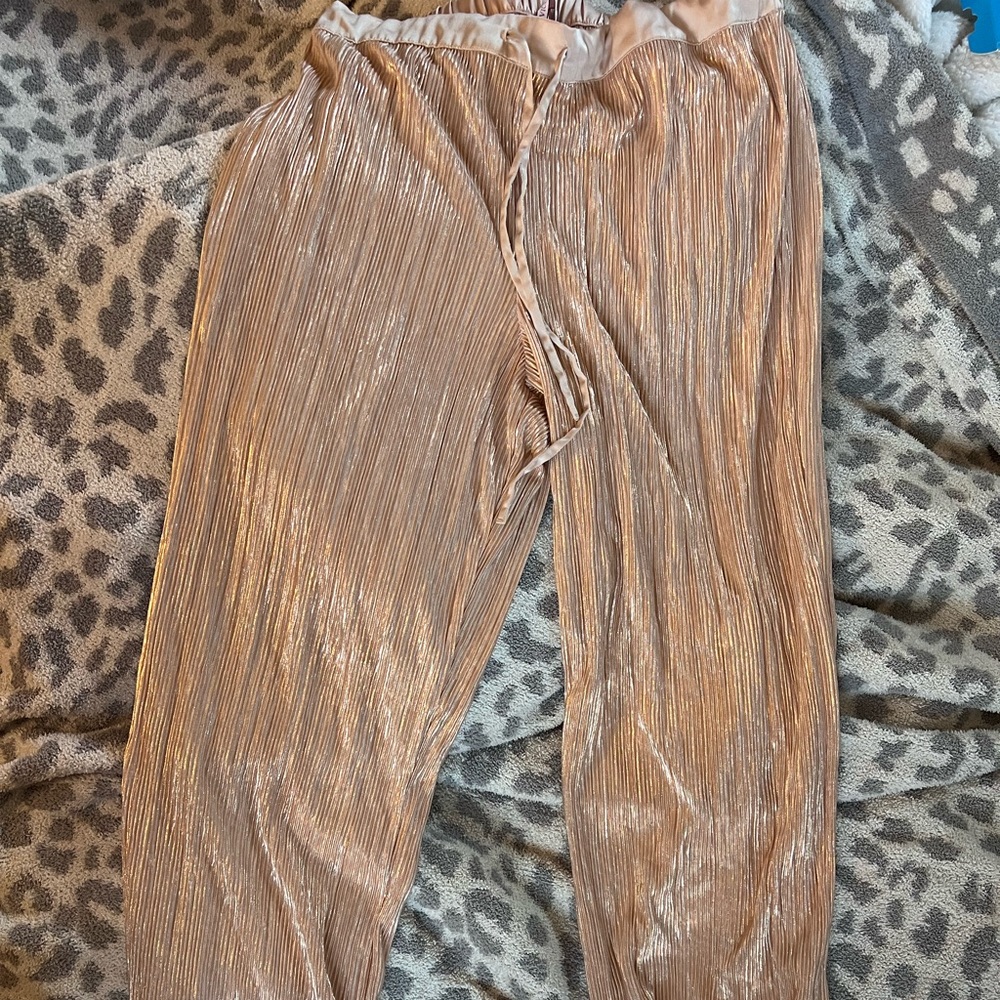 vintage VS silky, shine gold pj pants